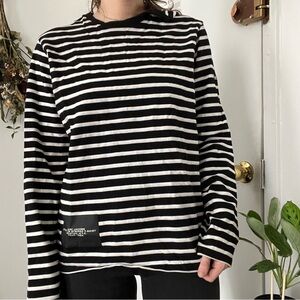 Marc Jacobs Black and White Striped Sweatshirt
